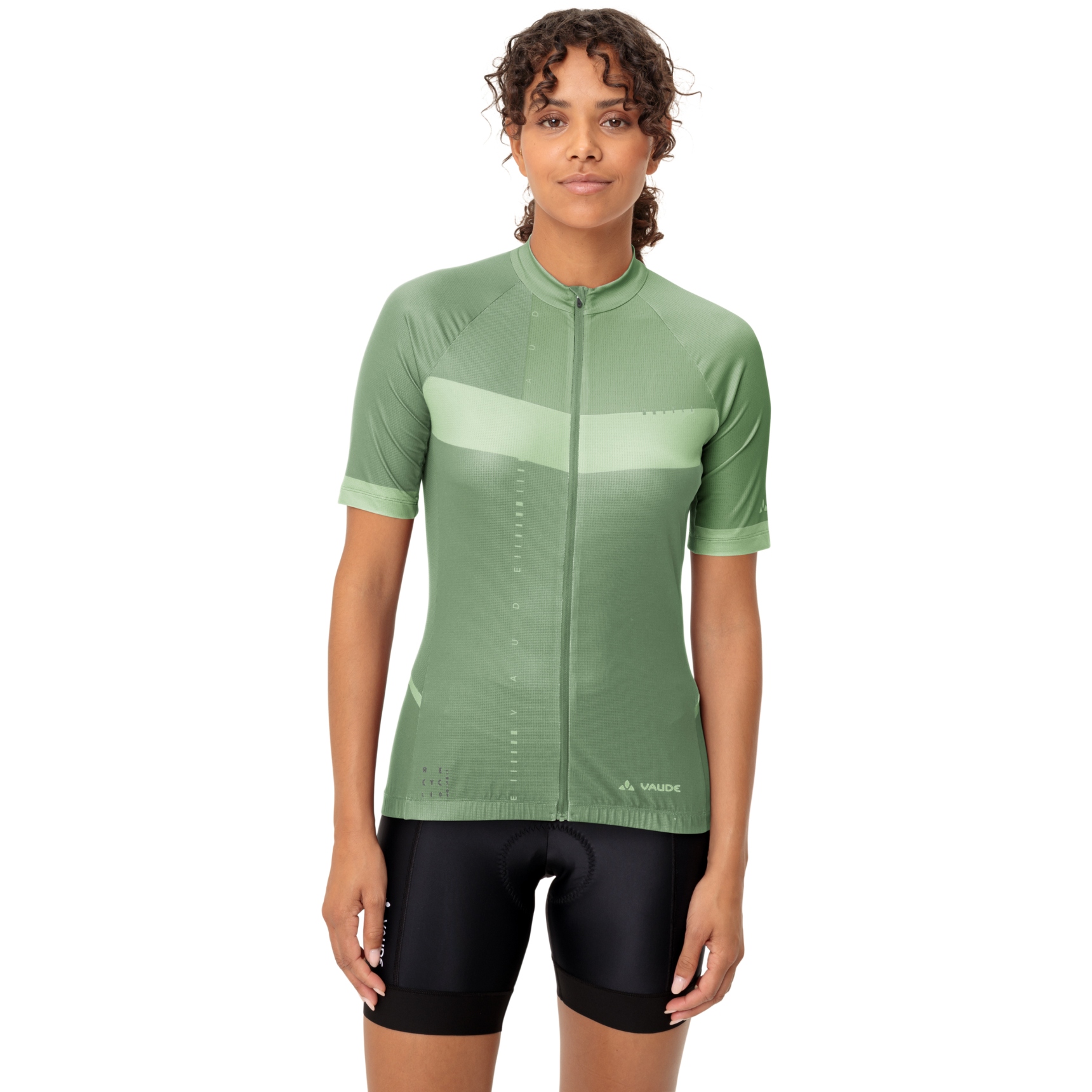 Vaude Maillot Manches Courtes Femme Posta Full Zip II Willow Green