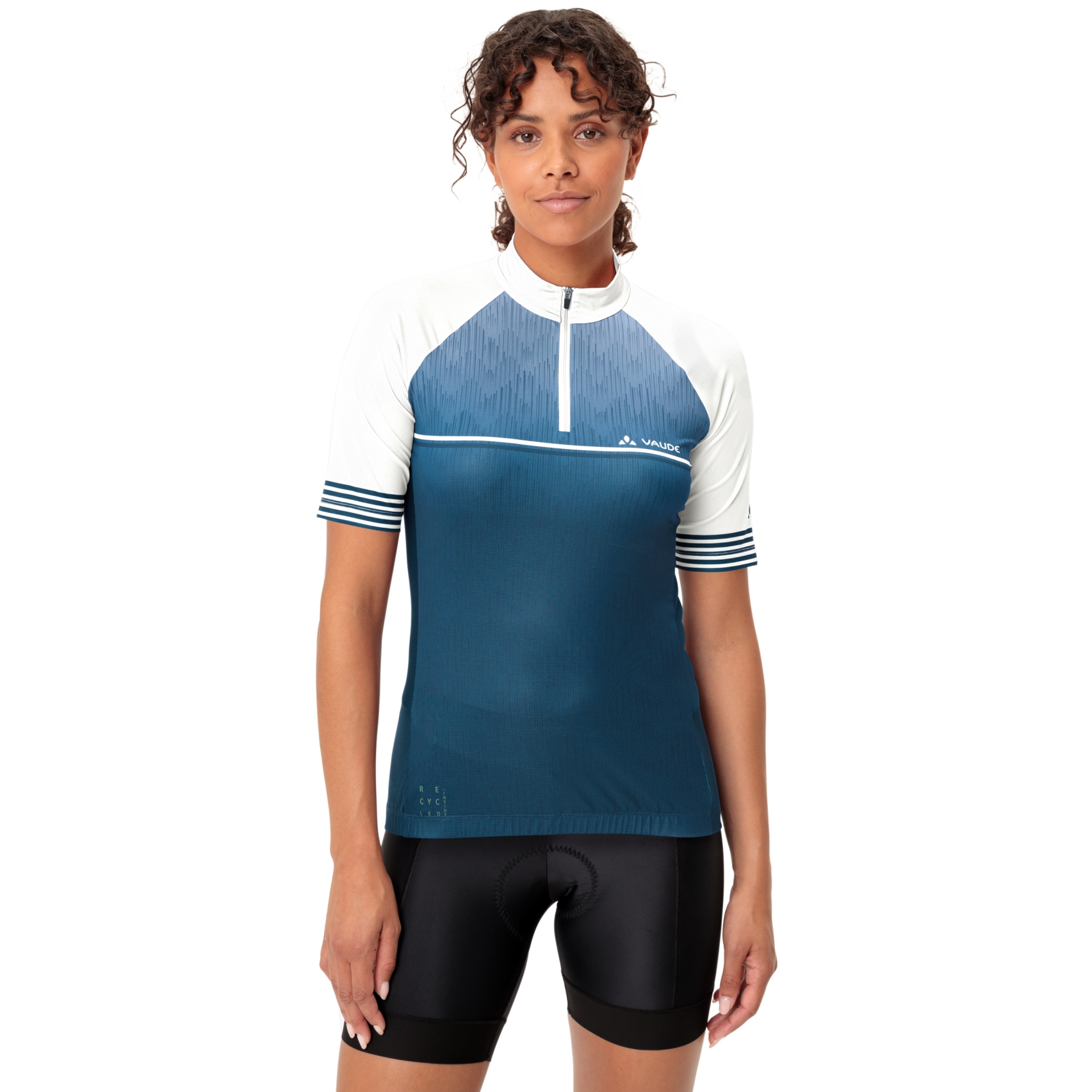 Vaude Maillot Manches Courtes Femme Posta Half Zip Ii Blanc Bike