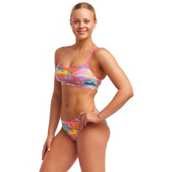 Funkita Swim Crop Eco Bikini Top Damen Poka Palm Bike