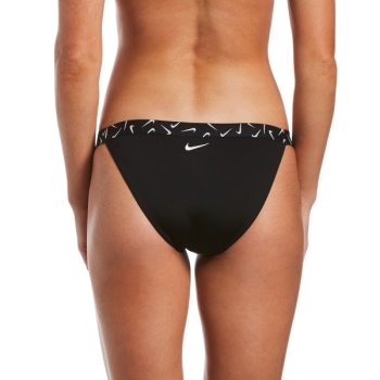 Nike Swim Logo Tape Banded Bikini Bottom Black BIKE24