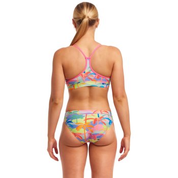 Funkita Swim Crop Eco Bikini Top Women Poka Palm Bike