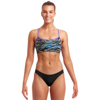 Funkita Bikini Pezzo Sopra Donna Swim Crop Eco Oil Slick Bike