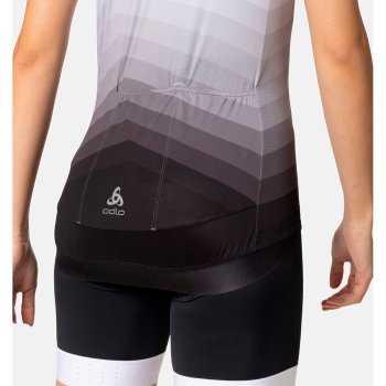 Odlo Zeroweight Chill Tec Aero Radtrikot Mit Print Damen Wei Schwarz