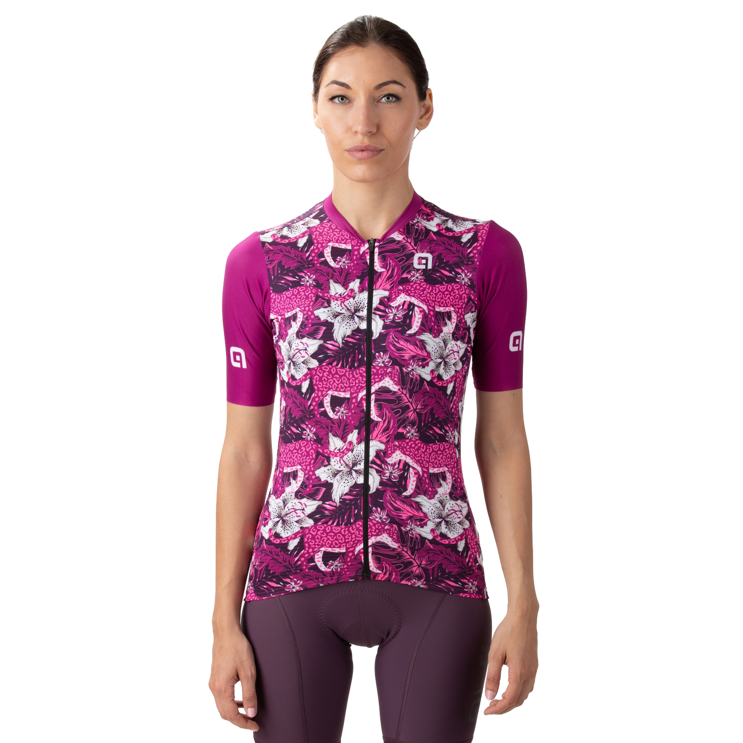 Productfoto van Alé PR-E Hibiscus Shirt met Korte Mouwen Dames - paars