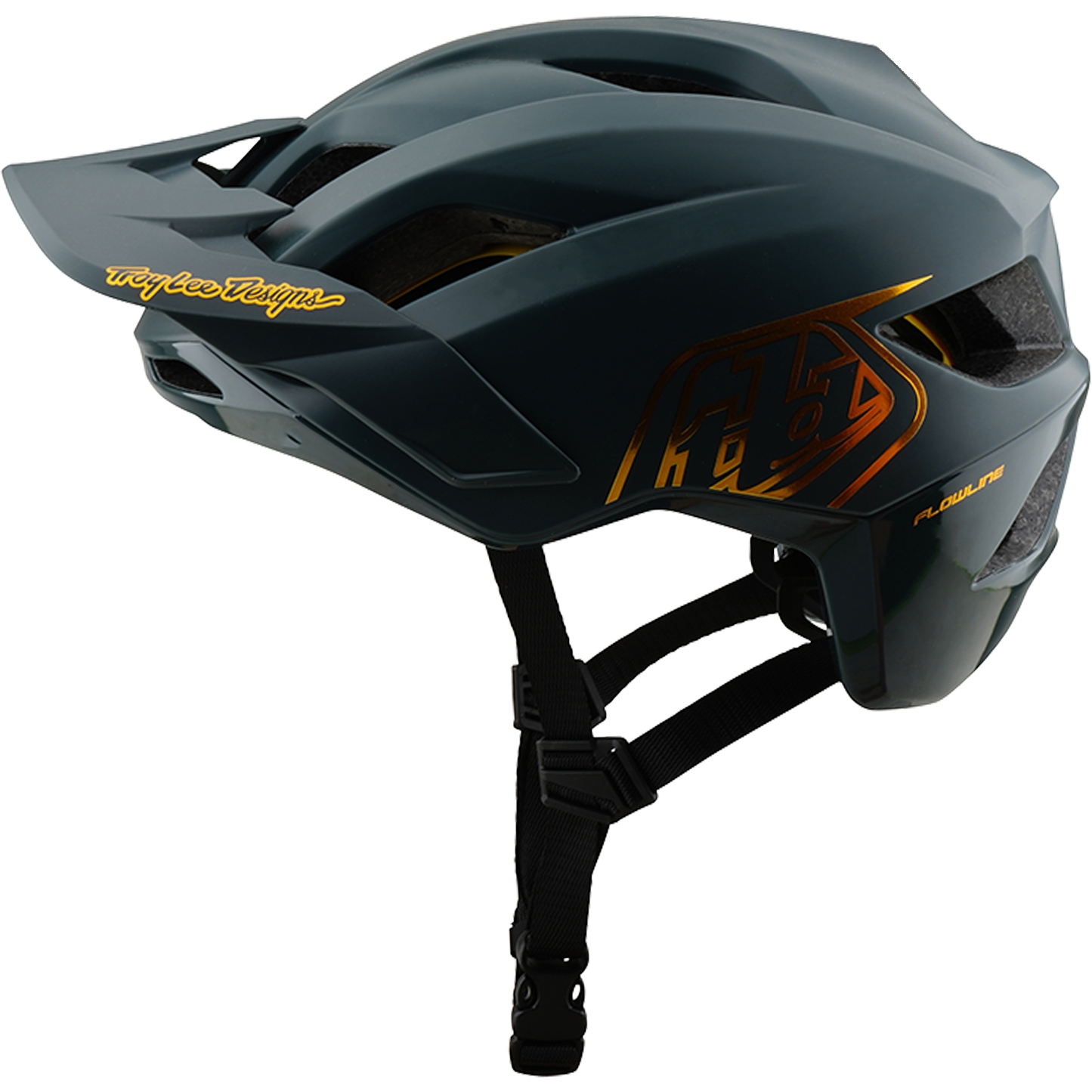 Picture of Troy Lee Designs Flowline MIPS Helmet Youth - Point Gray/Gold