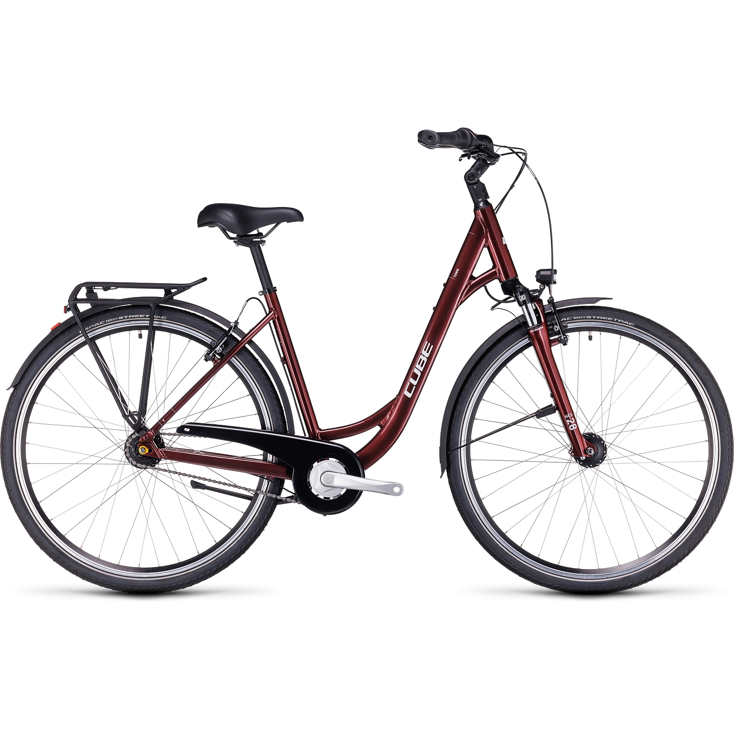 Picture of CUBE TOWN - Easy Entry City-Bike - 2023 - red / grey