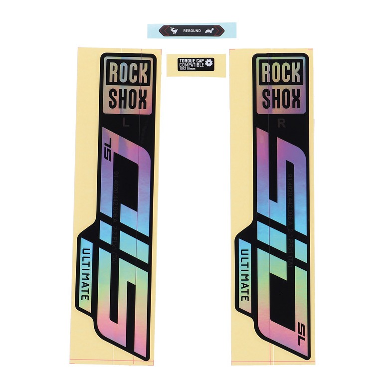 Produktbild von RockShox Decal Kit für 27.5/29&quot; SID SL Ultimate - gloss rainbow foil für high gloss black (2021)