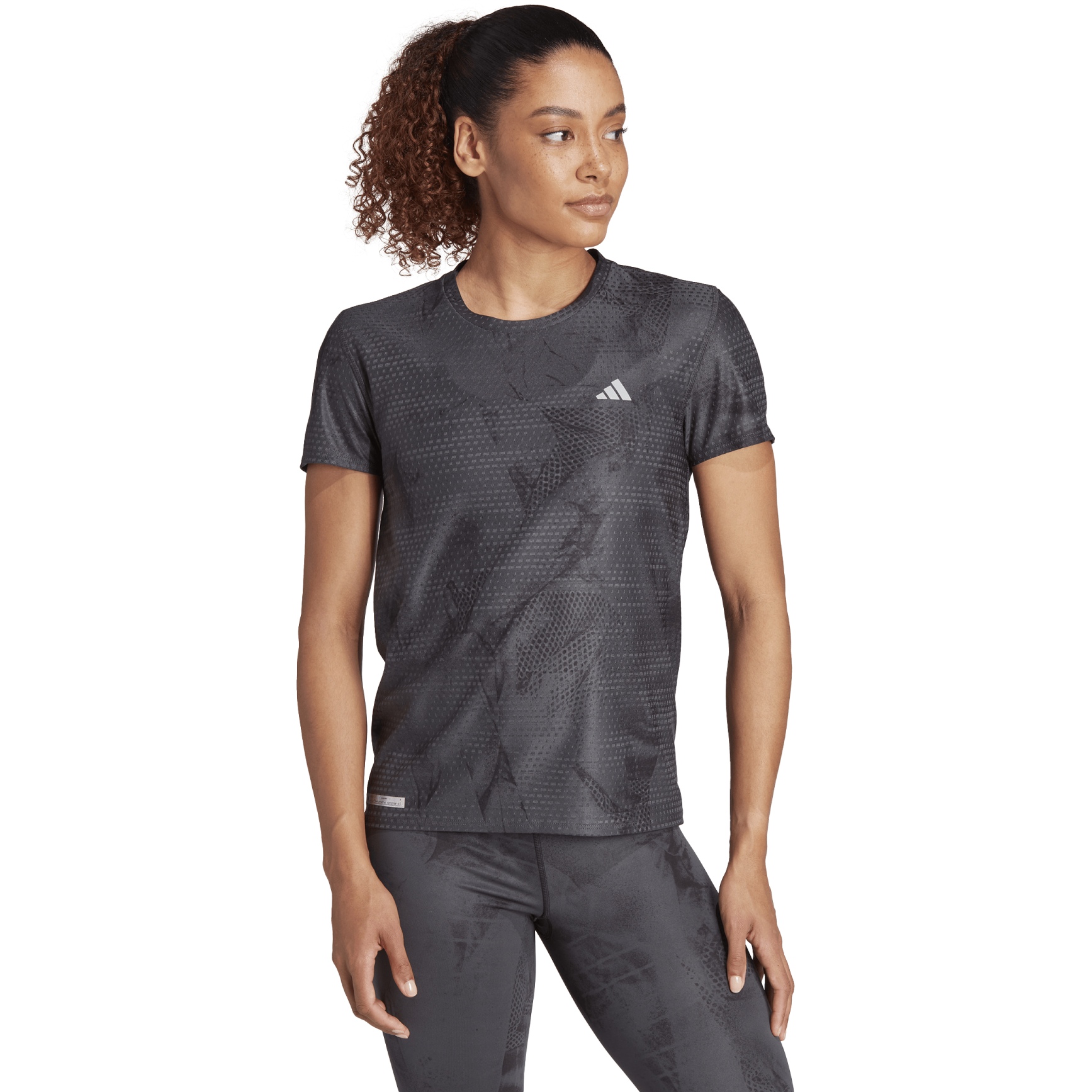 Produktbild von adidas Ultimate Allover Print Laufshirt Damen - carbon/black IN0630