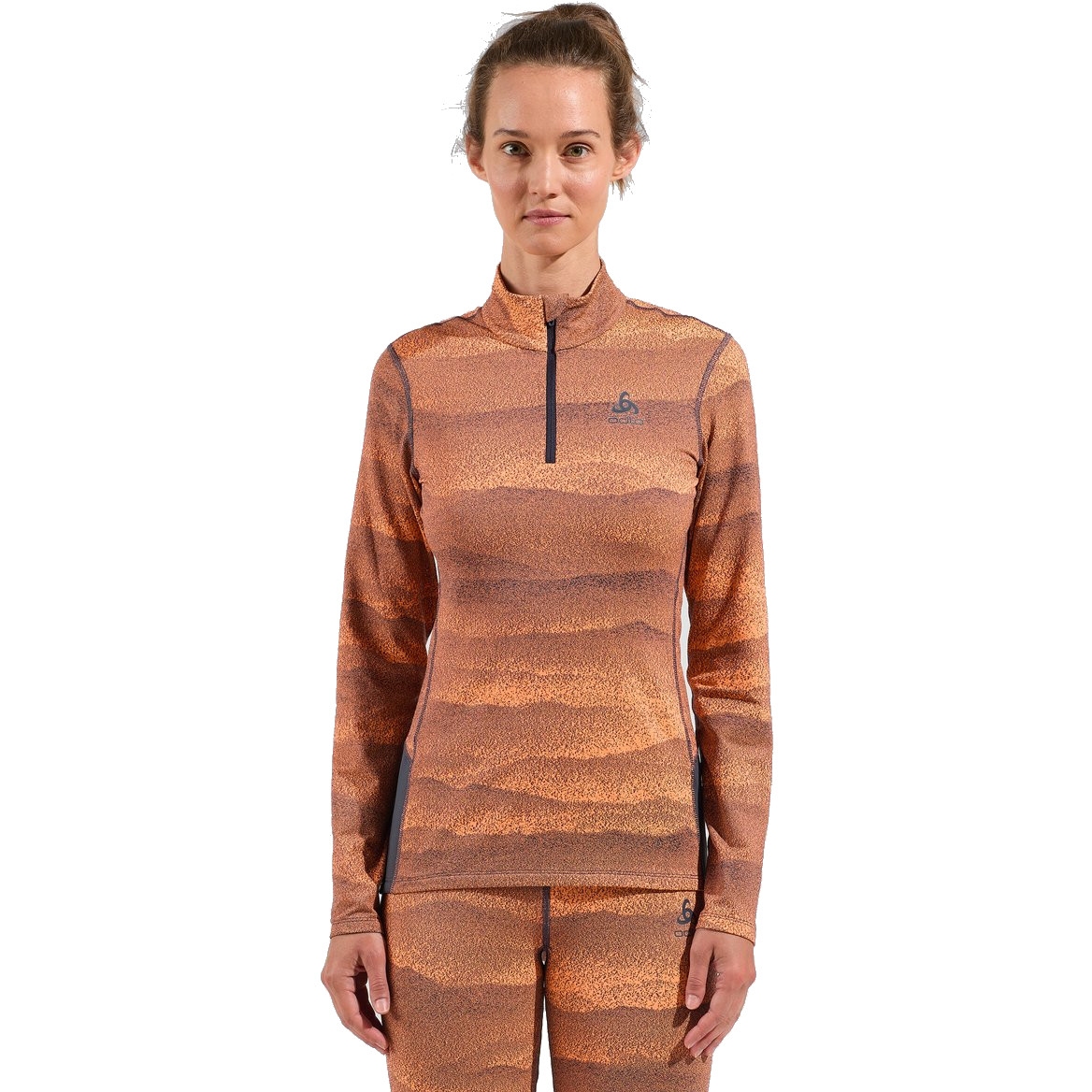 Immagine prodotto da Odlo Maglia Intima Maniche Lunghe Donna - Whistler Half-Zip Turtleneck - live wire - india ink
