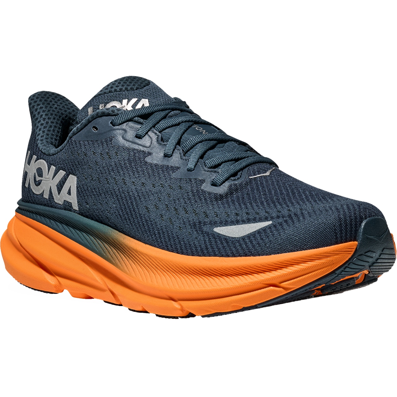 Photo produit de Hoka Chaussures Running Homme - Clifton 9 GTX - stormy skies / orange zest