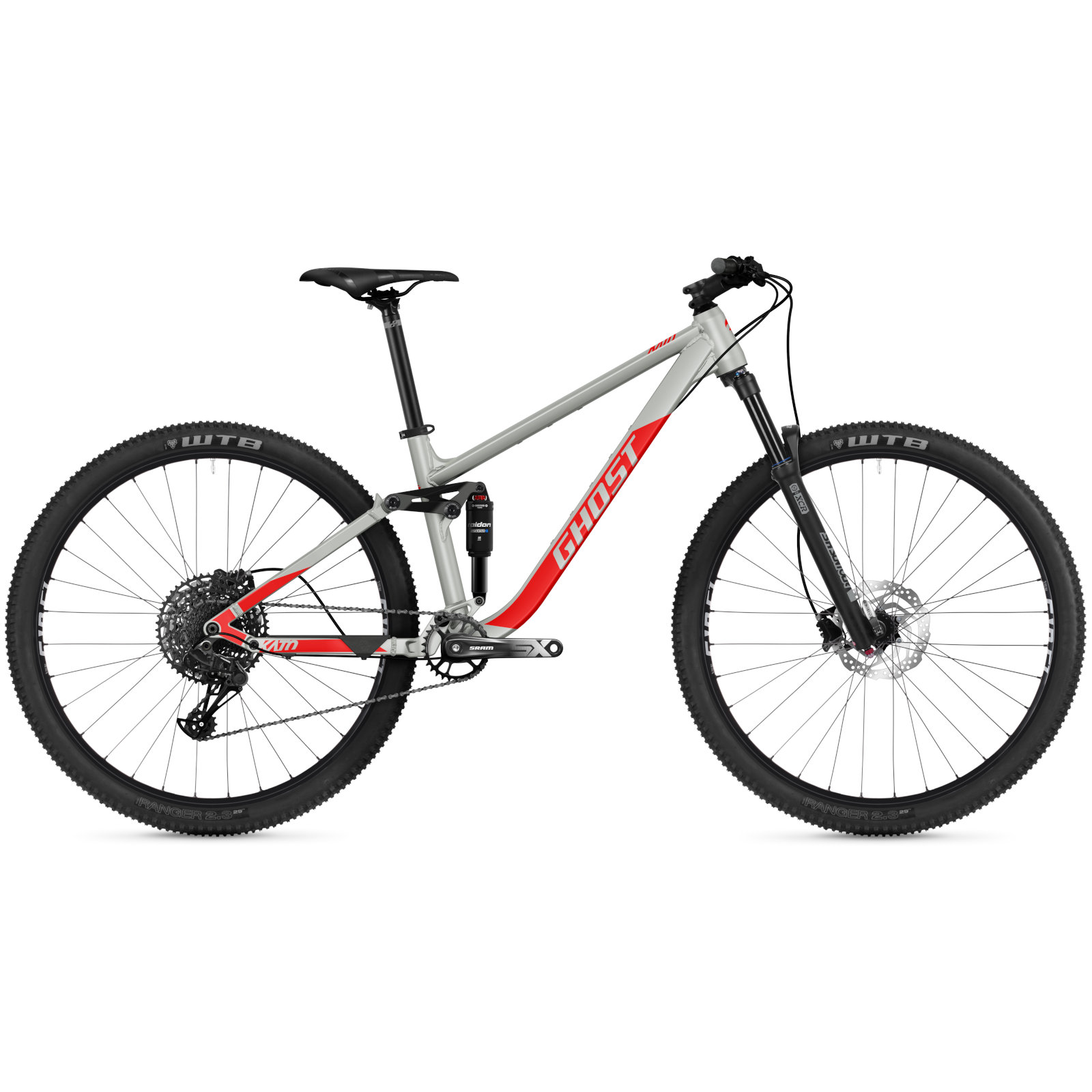 Picture of Ghost Kato FS - Mountainbike - 2023 - light grey pearl / riot red matt