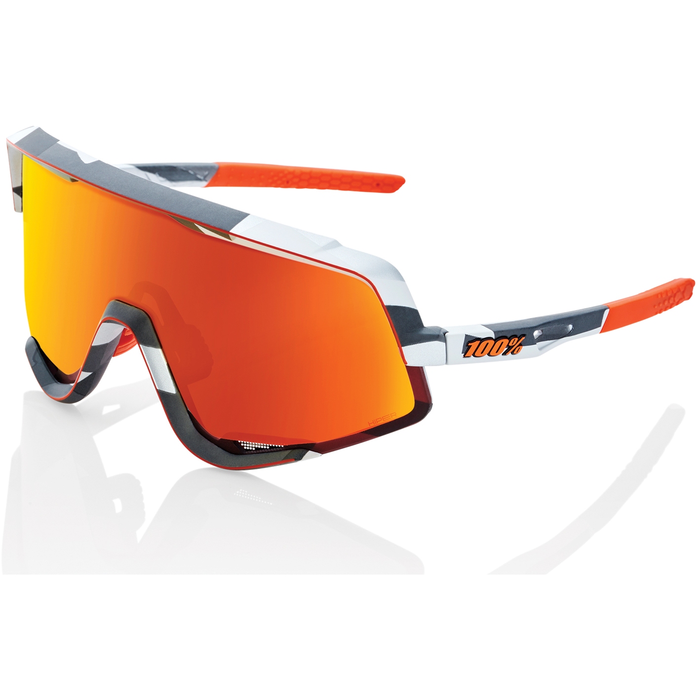 Image de 100% Lunettes - Glendale - HiPER Mirror Lens - Soft Tact Grey Camo / Red + Clear