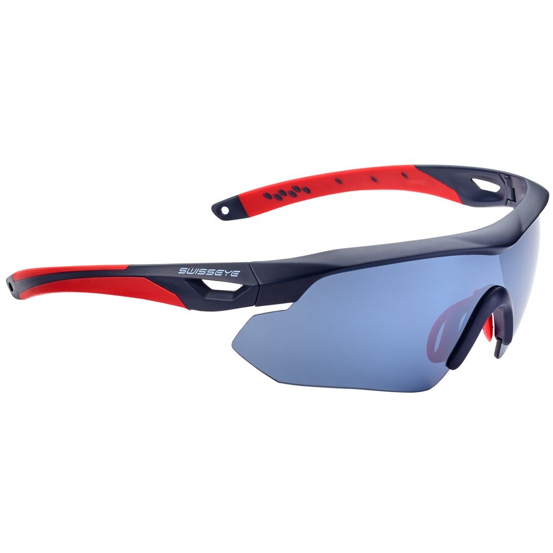 Produktbild von Swiss Eye Nighthawk Sports RX Brille - Dark Blue Matt / Warm Red - Smoke FM + Orange + Clear 12981RX