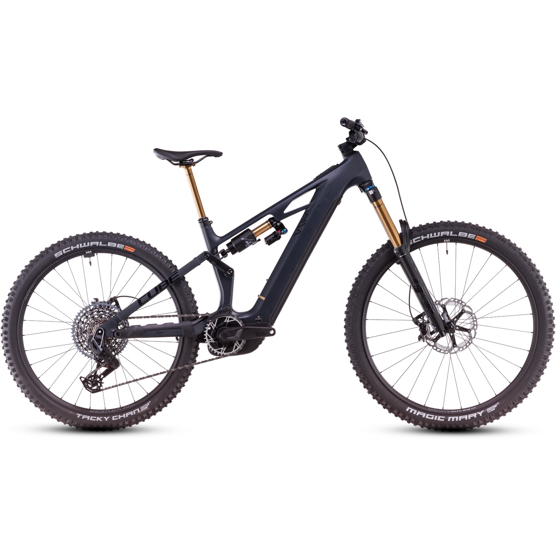 Productfoto van CUBE STEREO HYBRID ONE77 HPC AT 800 - Carbon E-Mountainbike - 2025 - carbon / gold