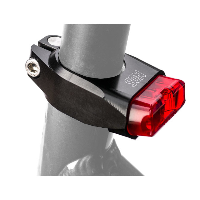 SON Luce Bici Posteriore - Morsetto Reggisella - Nero / Rosso - 34.9mm - Foto 8