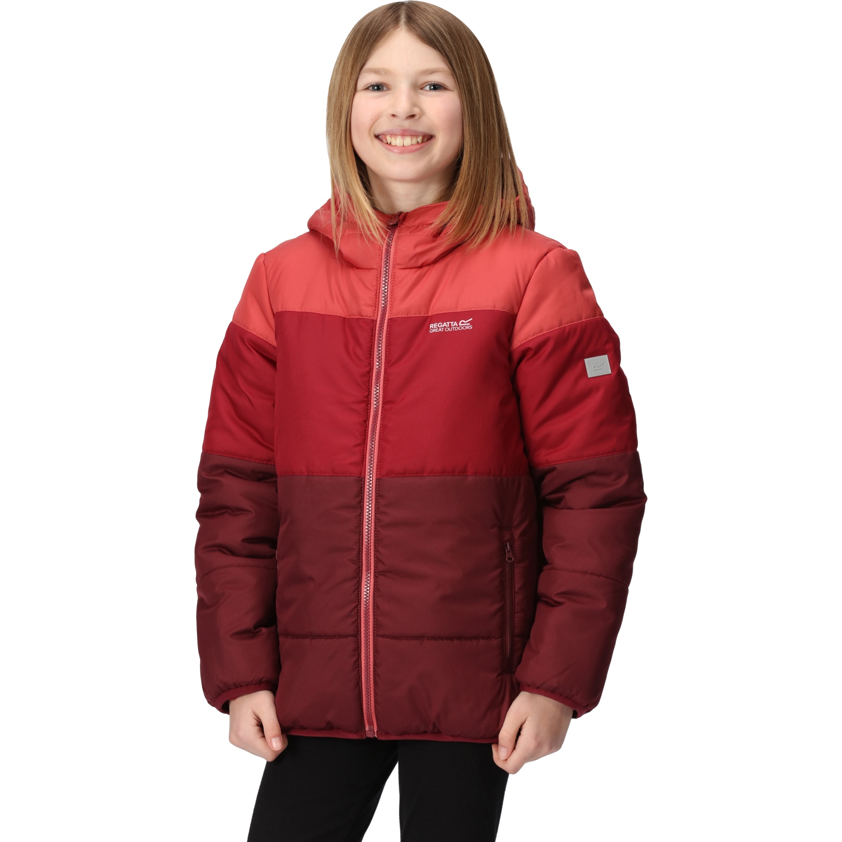 Picture of Regatta Lofthouse VII Jacket Kids - Mineral Red/Rumba Red/Apricot Crush X8Z
