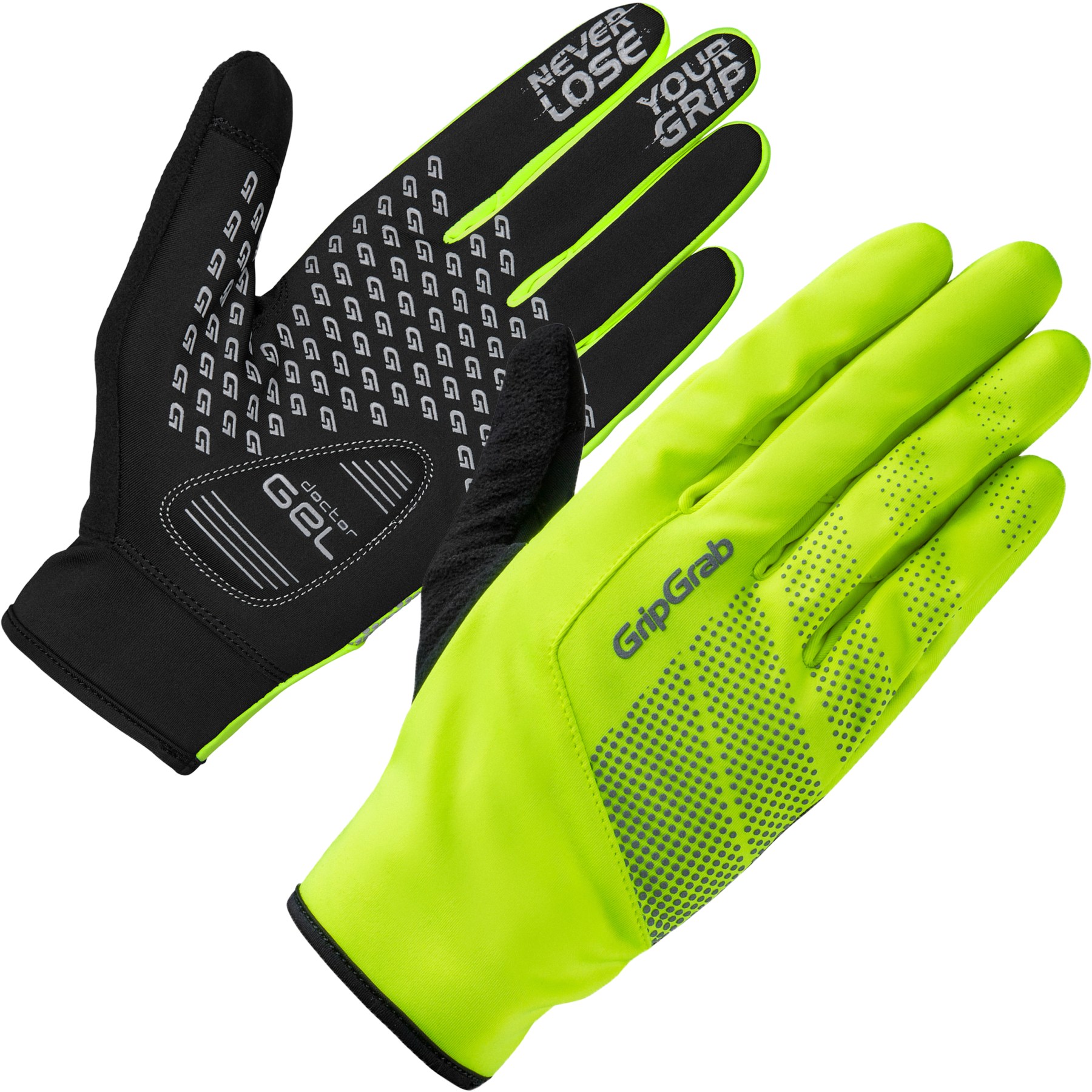 Picture of GripGrab Ride Hi-Vis Windproof Midseason Gloves - Yellow Hi-Vis