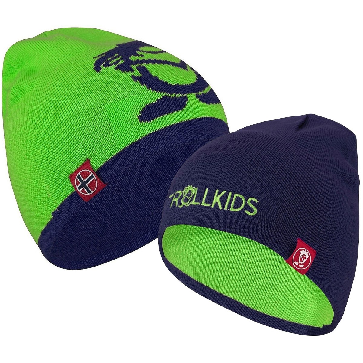 Produktbild von Trollkids Troll Beanie Kinder - Navy/Bright Green