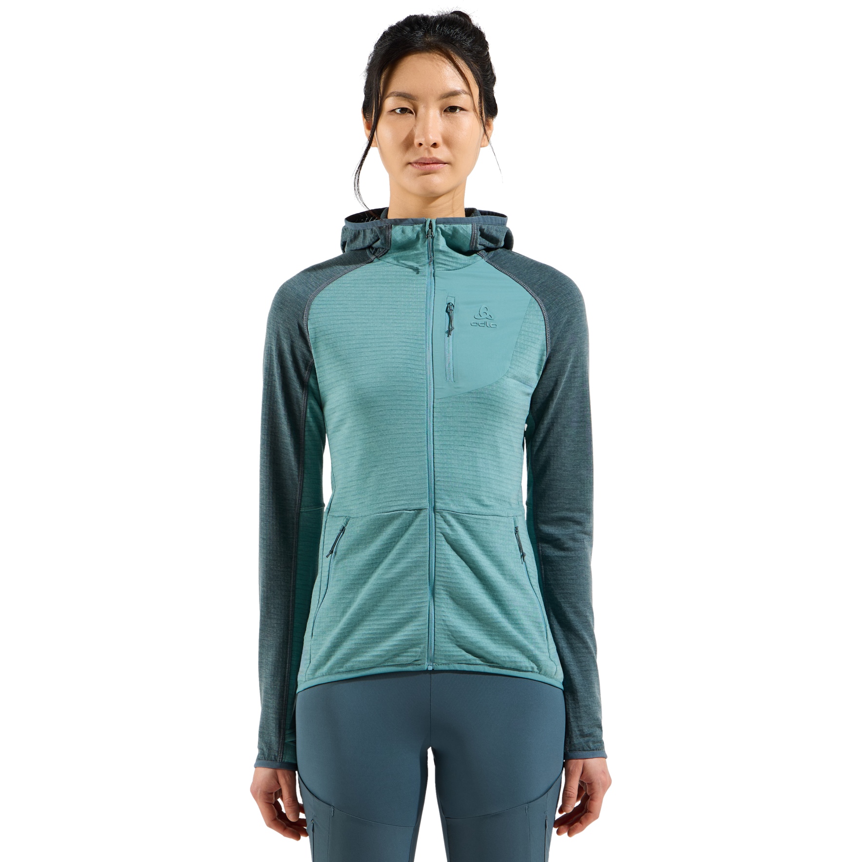 Picture of Odlo Ascent Mid Layer Hooded Jacket Women - arctic - dark slate