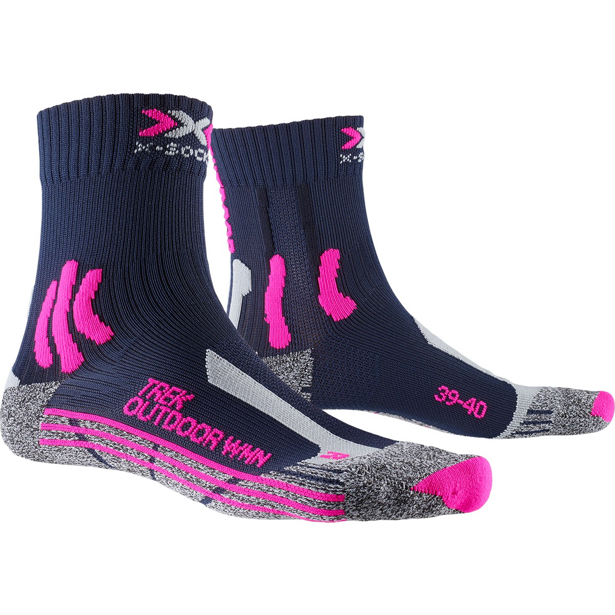 Picture of X-Socks Trek Outdoor Women&#039;s Socks - midnight blue/pink/light grey melange