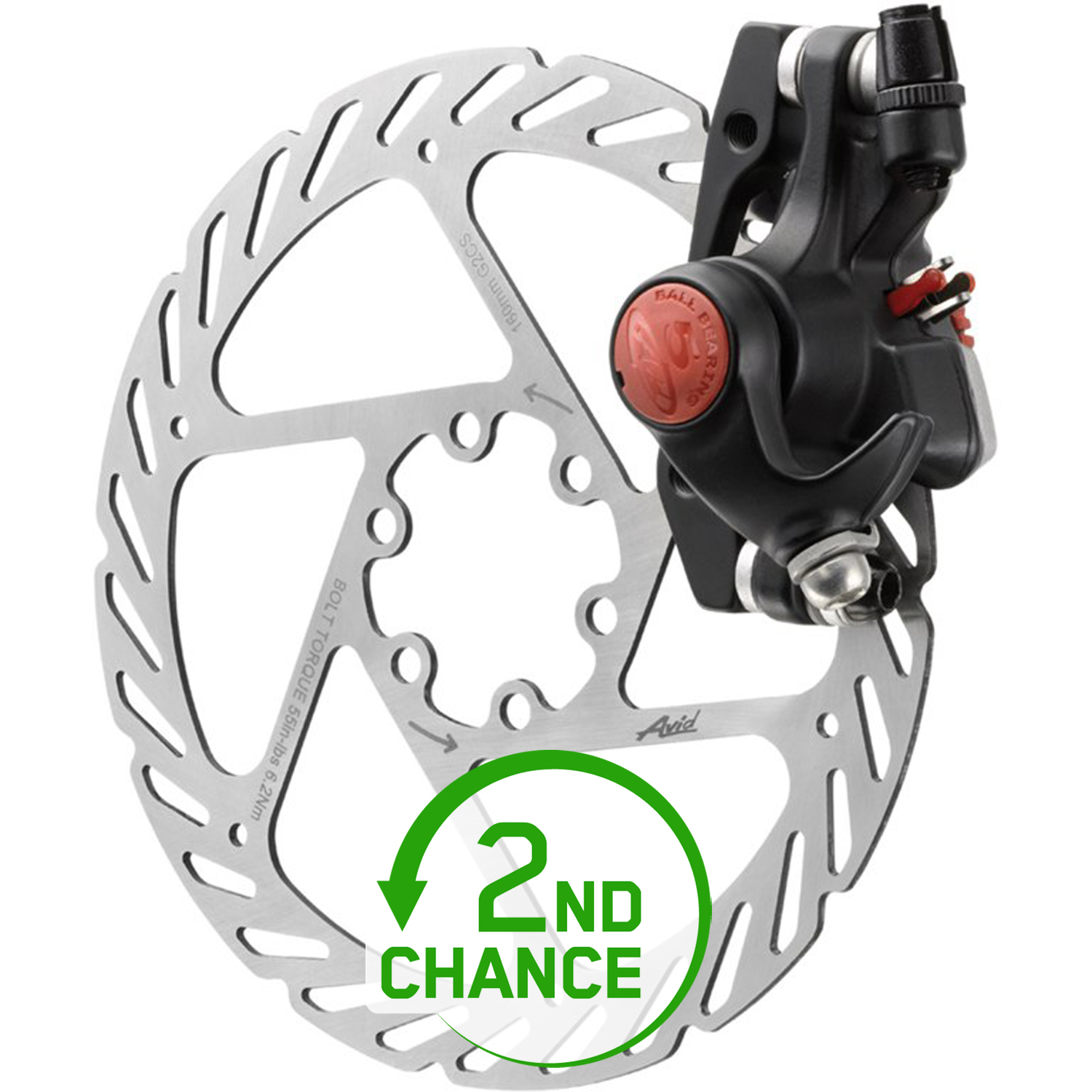Picture of SRAM BB5 Mountain Mechanical Disc Brake Caliper (CPS) - incl. Adapter and Disc - black - 2nd Choice