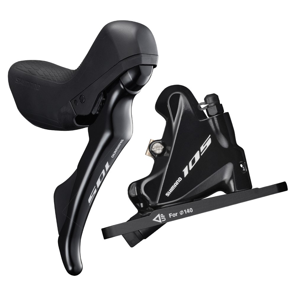 Picture of Shimano 105 ST-R7020 + BR-R7070 Hydraulic Disc Brakes - Flat Mount - 2x11-speed - Set FW - black