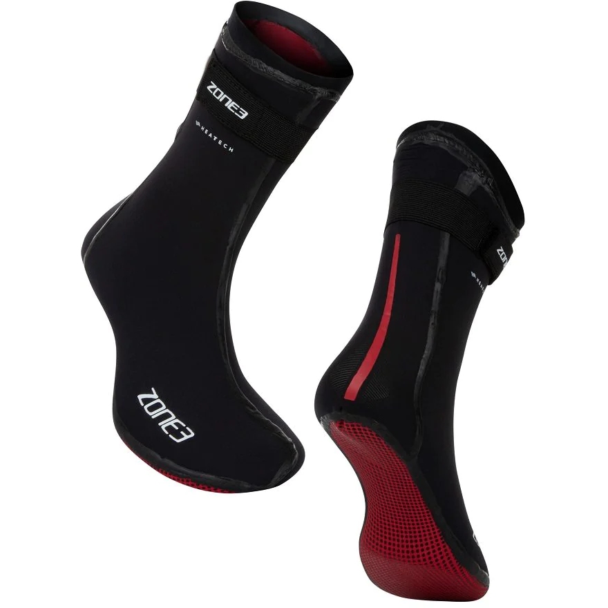 Picture of Zone3 Neoprene Heat-Tech Warmth Swim Socks - black/red/white
