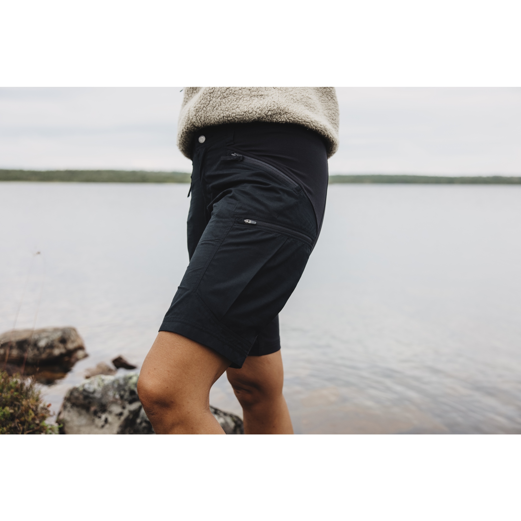 Lundhags Pantalones Senderismo Mujer - Makke Corto - Negro 900