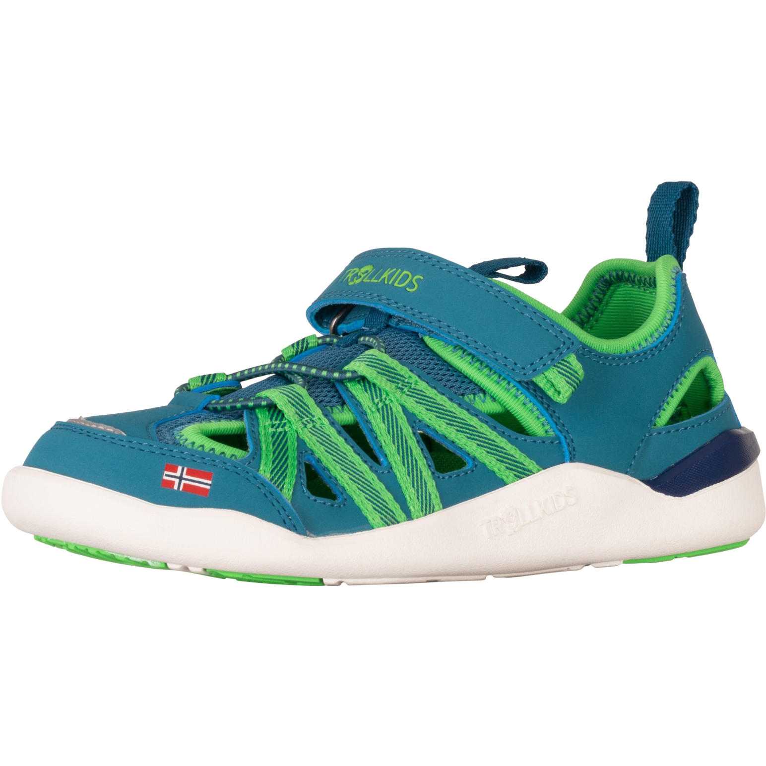 Picture of Trollkids Saltfjord Barefoot Sandal Kids - Dark Marine/Fresh Green/Mystic Blue