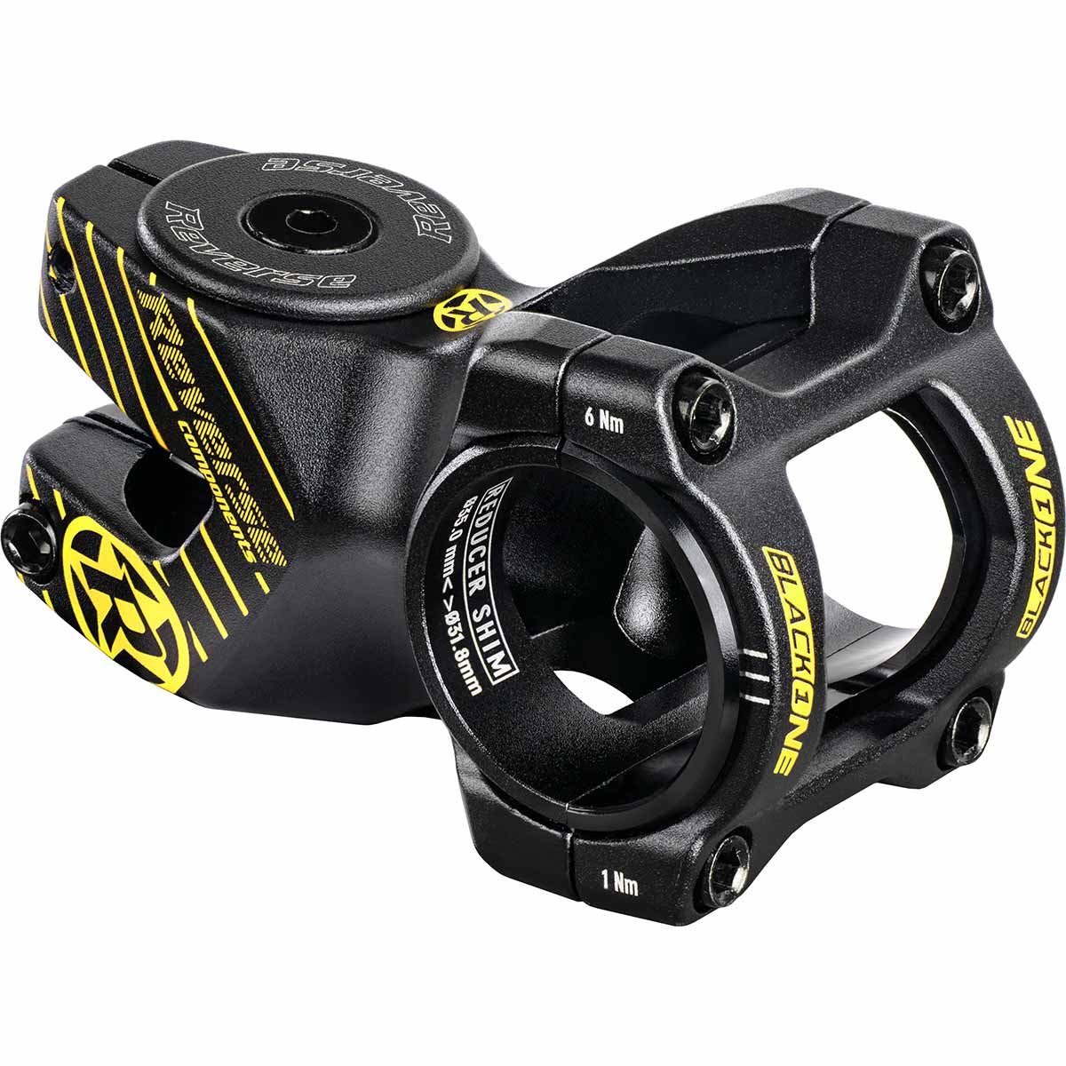Produktbild von Reverse Components Black-One D-2 MTB Vorbau | 50mm - 31.8/35mm - schwarz/gelb