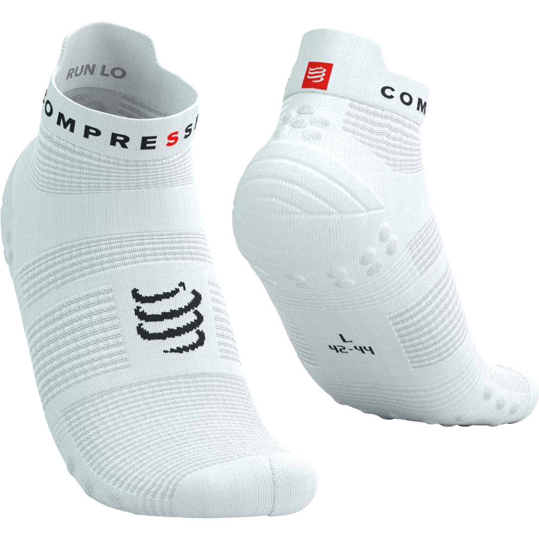 Picture of Compressport Pro Racing Compression Socks v4.0 Run Low - white/black