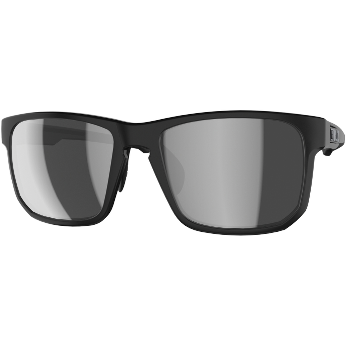 Blitz Shield Sunglasses, Black & Silver Mirror Polarized