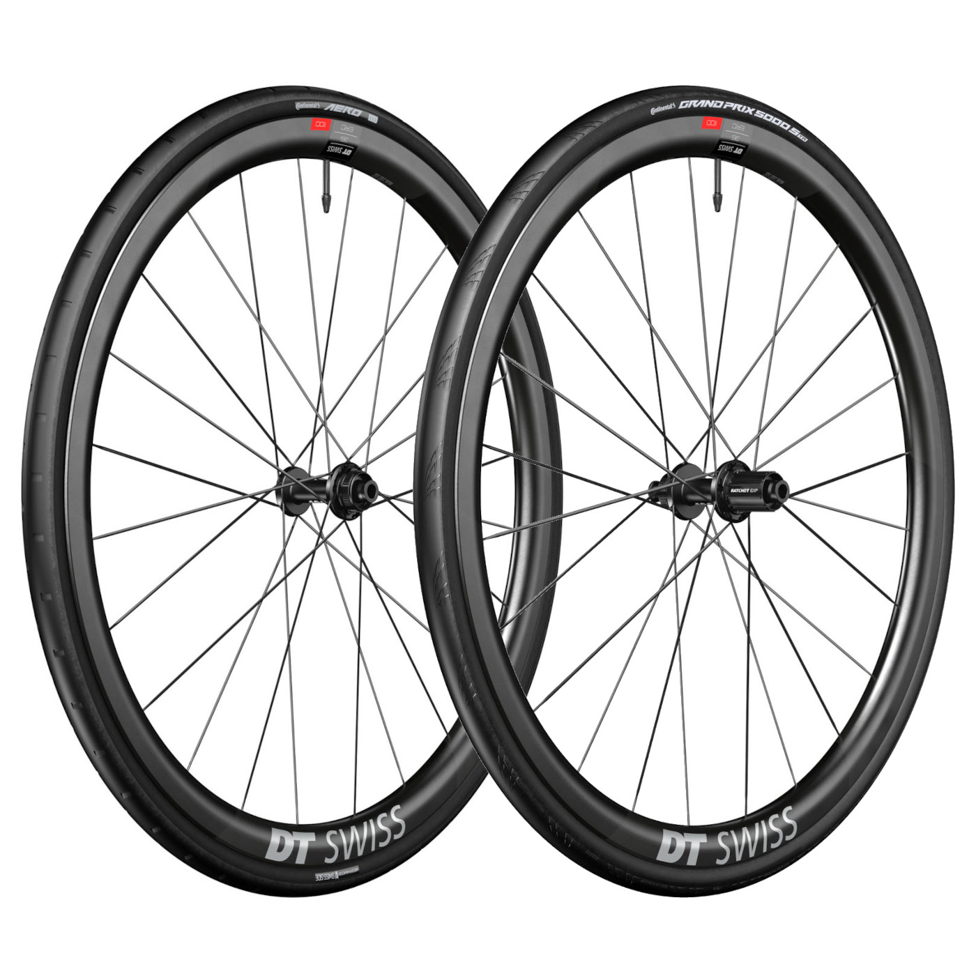 Bild von DT Swiss | Continental WTS Laufradsystem - ERC 1100 DICUT 35 Satz + Aero 111 / GP 5000 S Faltreifen - 28" | 12x100/12x142mm