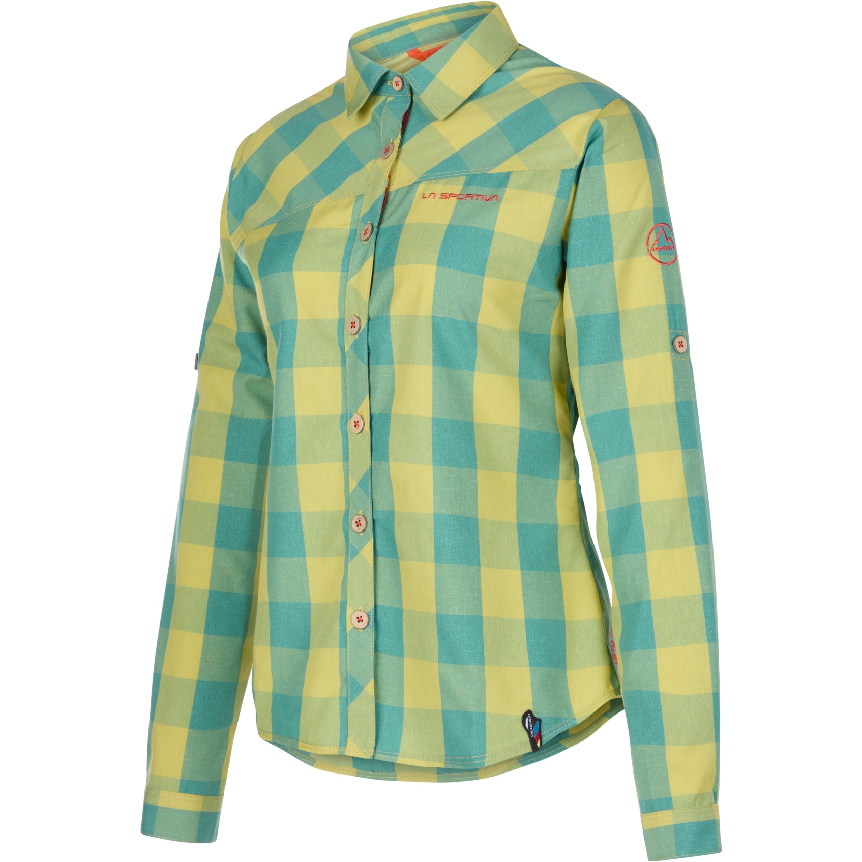 Picture of La Sportiva Andes Longsleeve Shirt Women - Lagoon/Cherry Tomato