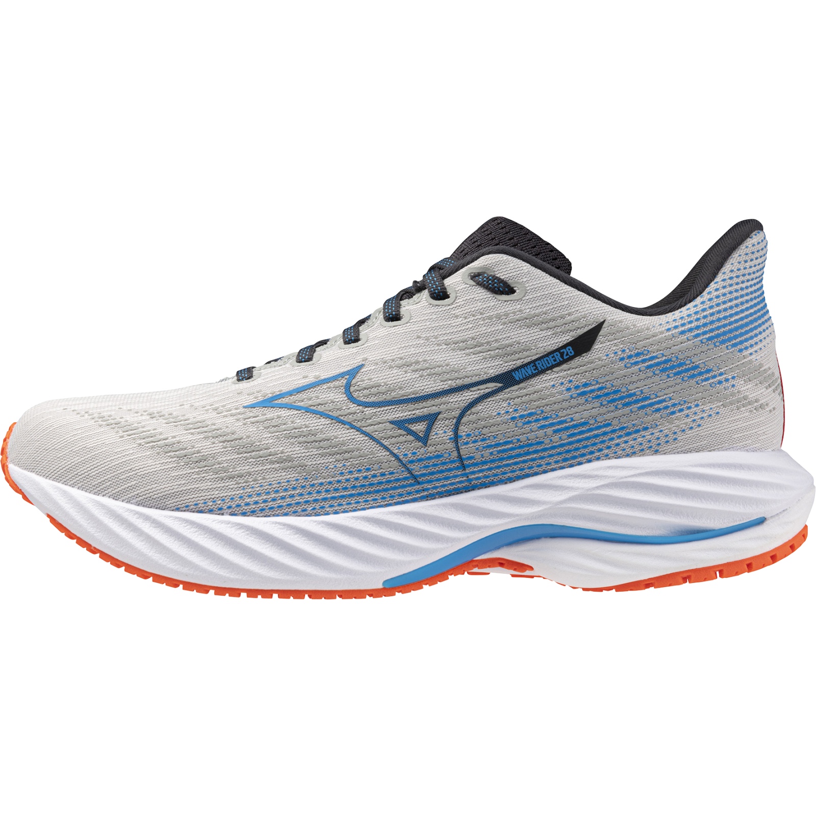 Immagine prodotto da Mizuno Scarpe Running Uomo - Wave Rider 28 - Nimbus Cloud/Blue Pace/MIZUNO Ignition Red