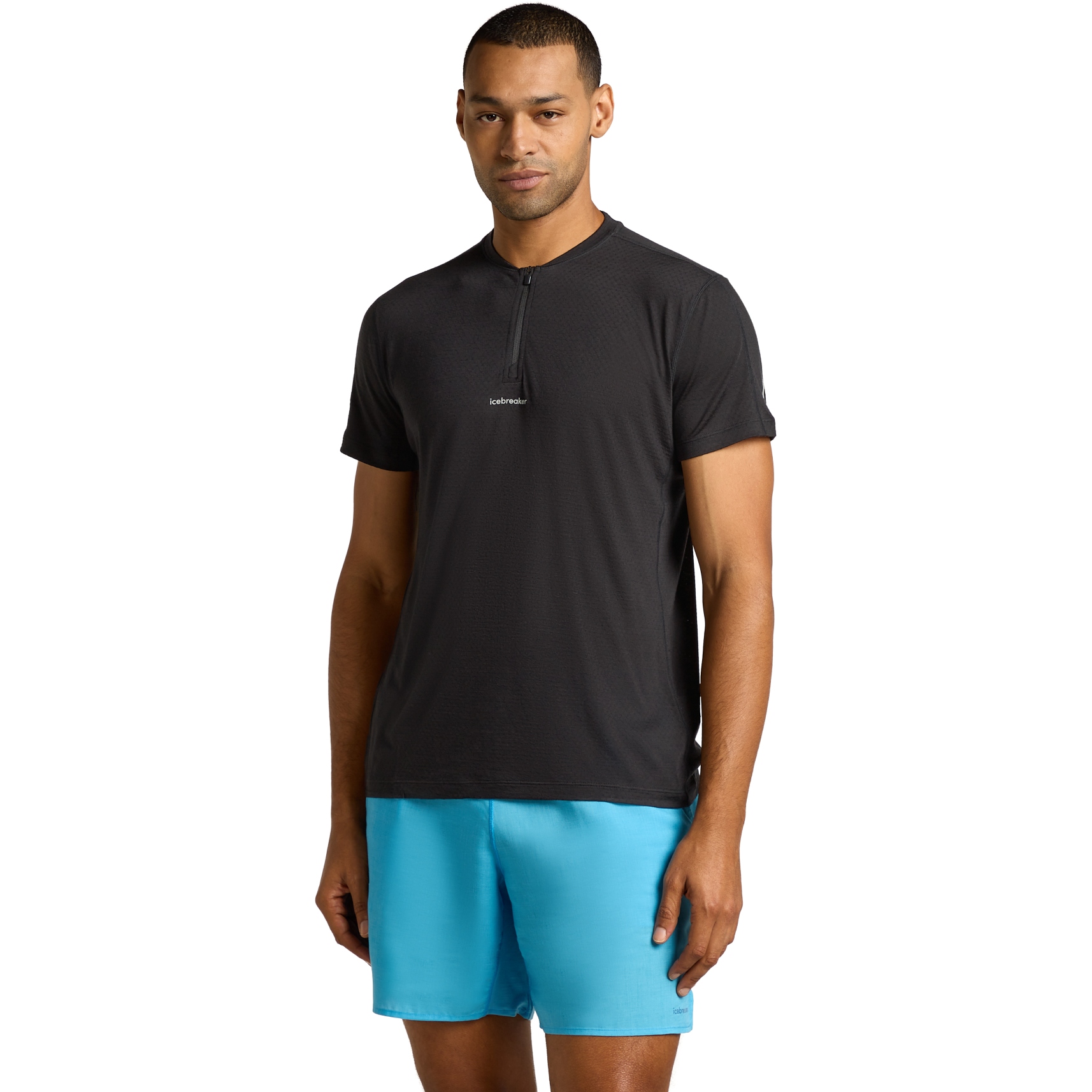 Produktbild von Icebreaker Merino 125 Cool-Lite™ Speed Quarter Zip T-Shirt Herren - Schwarz