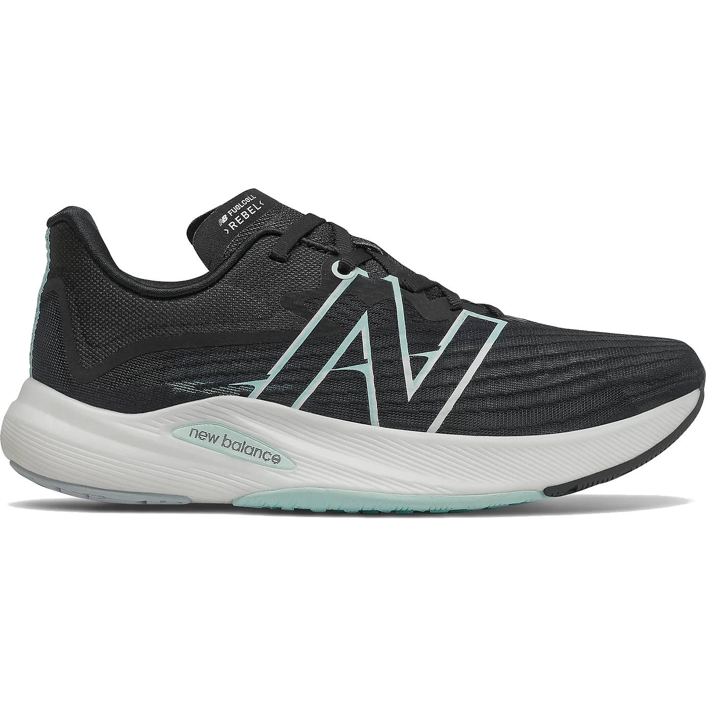 Productfoto van New Balance FuelCell Rebel v2 Women&#039;s Running Shoes - Black/White Mint