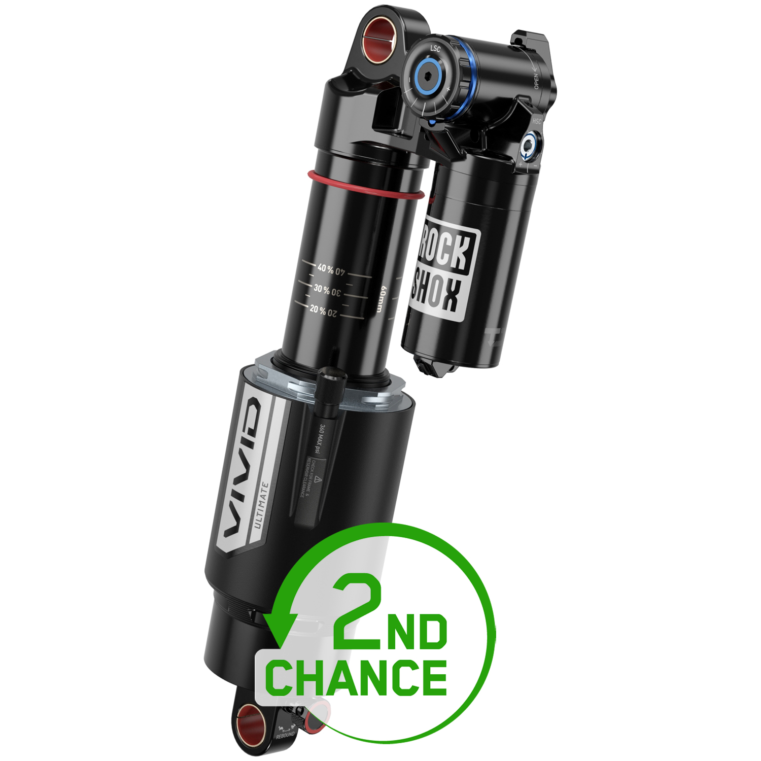 RockShox Vivid Ultimate Rear Shock DebonAir TouchDown RC2T Metric C1 210x52.5mm for Specialized Levo SL 2022 black 2nd Choice