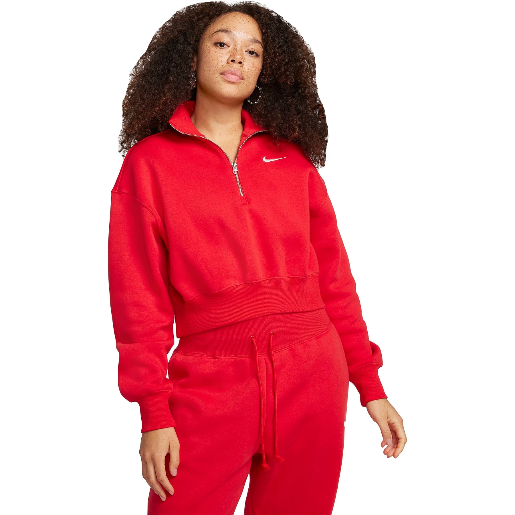 Produktbild von Nike Sportswear Phoenix Fleece Extragroßer 1/2-Zip Sweater für Damen - university red/sail DQ5767-657