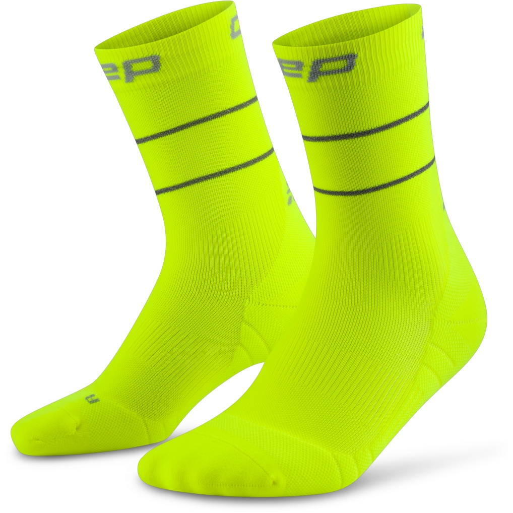 Produktbild von CEP Pro Run Reflective Mid Cut Kompressionssocken Herren - neon yellow