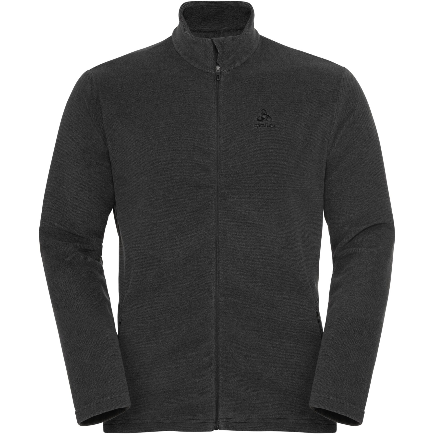 Picture of Odlo Roy Full-Zip Mid Layer Top Men - shale grey - black stripes