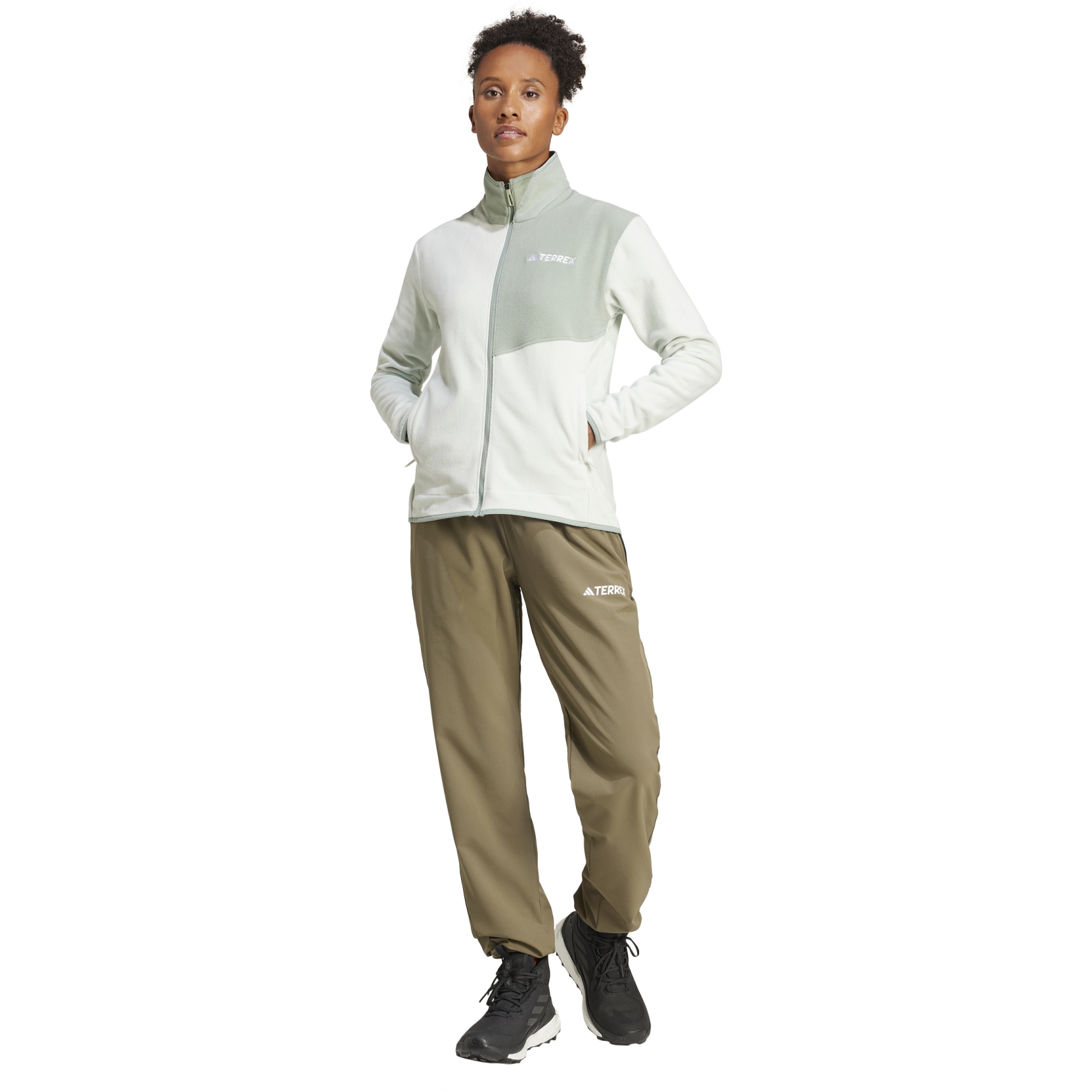 adidas TERREX Multi Fleece Full-Zip Jacket Women - linen green