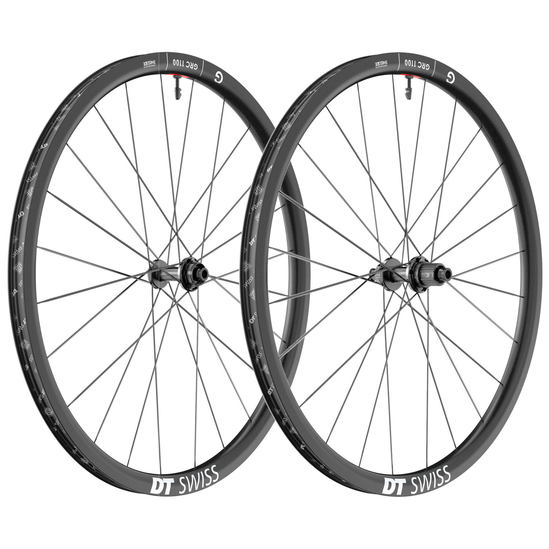 Picture of DT Swiss GRC 1100 DICUT 30 Wheelset - 28&quot; | Carbon | Centerlock - 12x100mm | 12x142mm - Micro Spline
