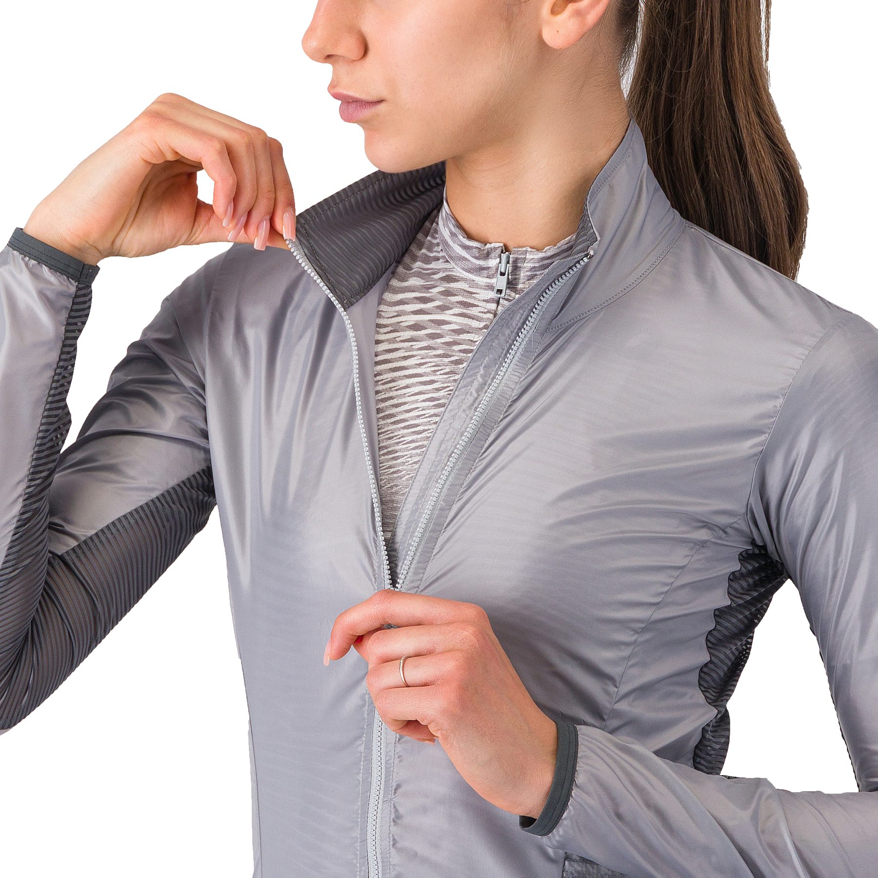 Castelli Aria Shell 2 Jacket Women - silver grey 870 | BIKE24
