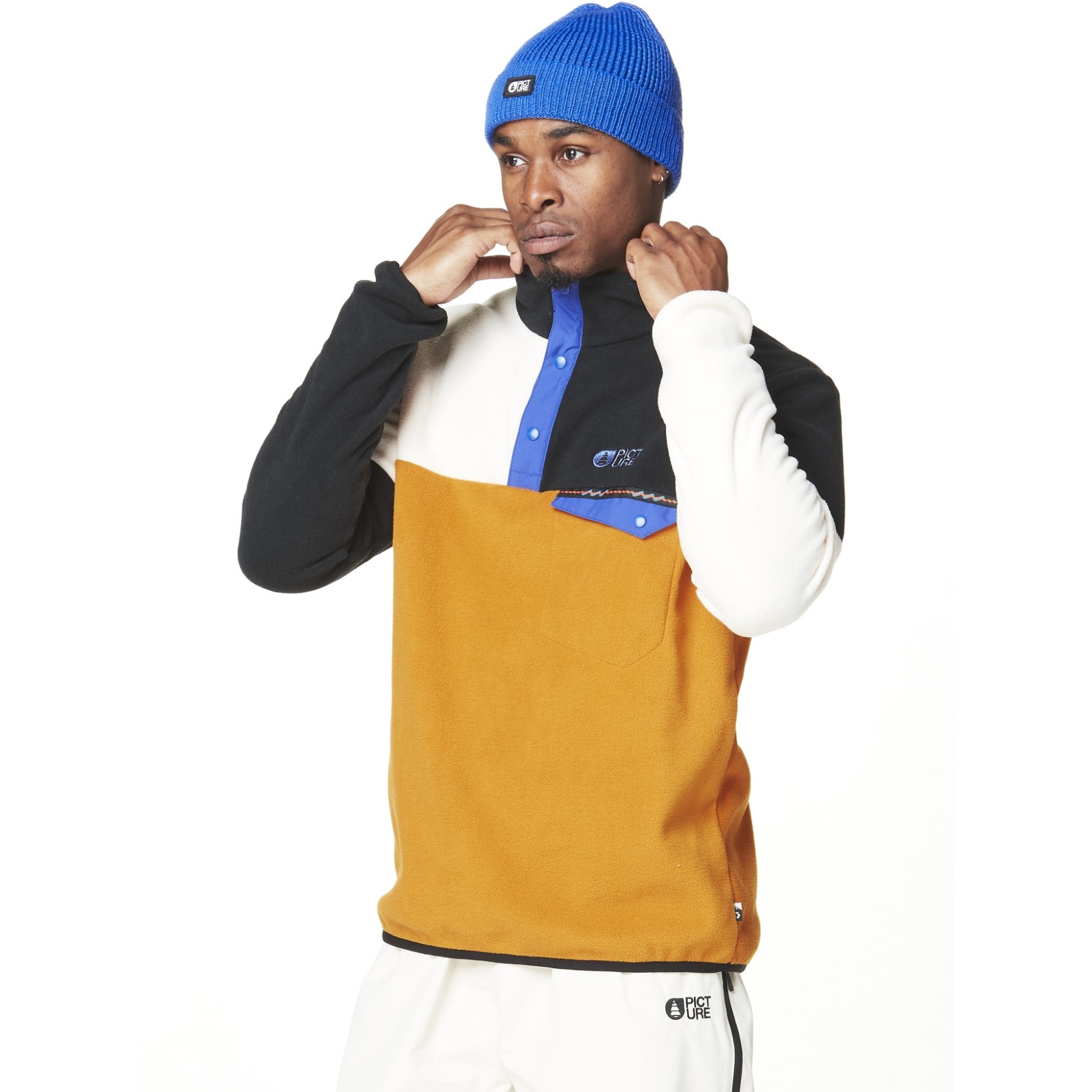 Produktbild von Picture Arcca 1/4 Fleecepullover Herren - Honey Vanilla Black