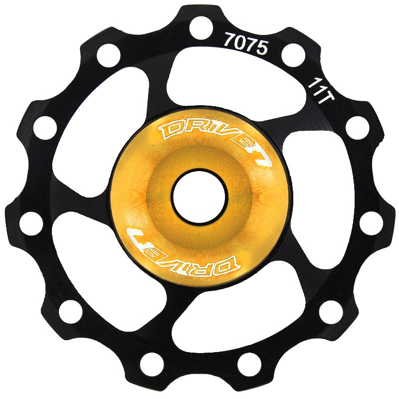 Productfoto van SunRace SP860 Pulley Wheel - 11 teeth - 9/10/11-speed - black / gold