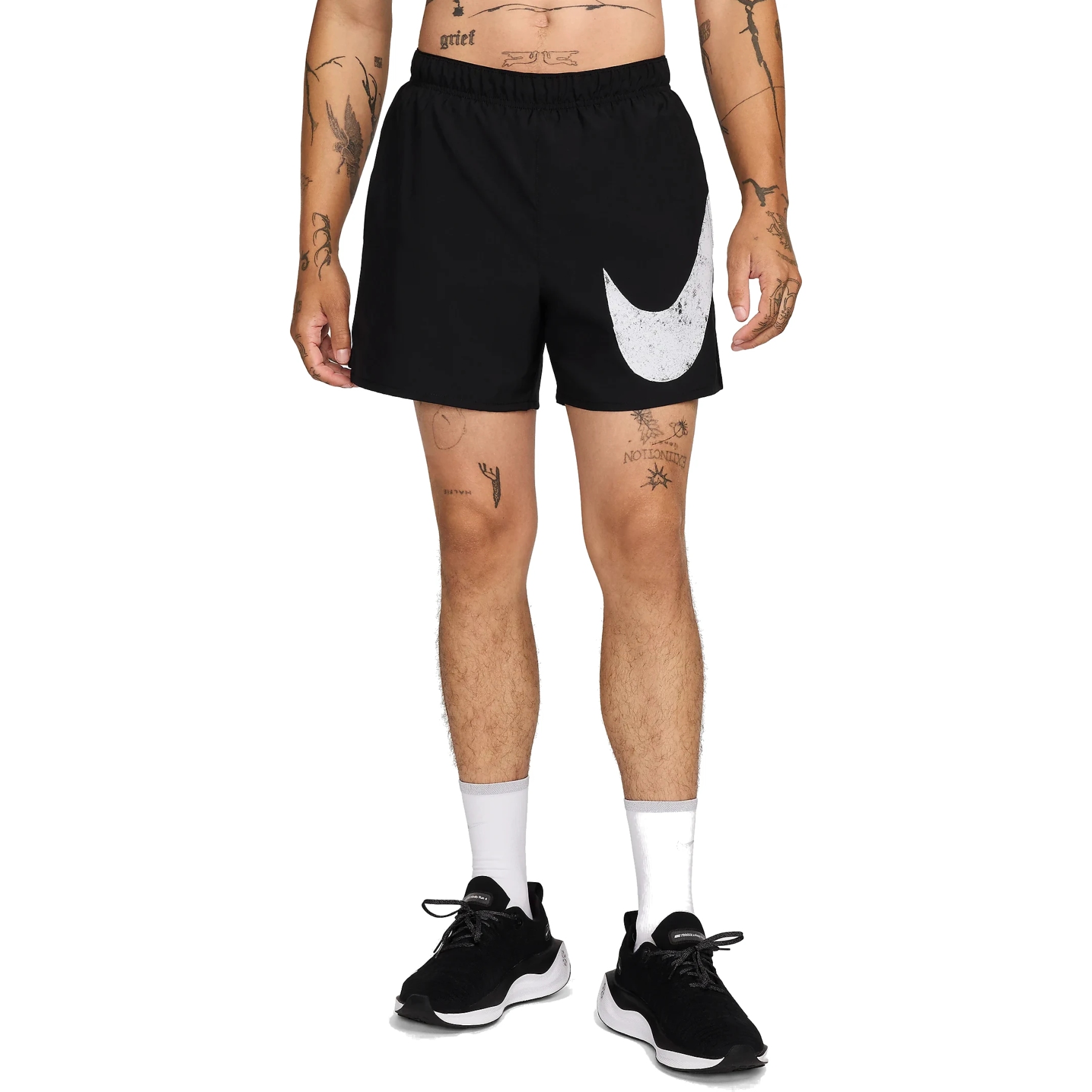 Nike Challenger Swoosh Dri FIT 5 Running Shorts Men black black black white FV9916 010