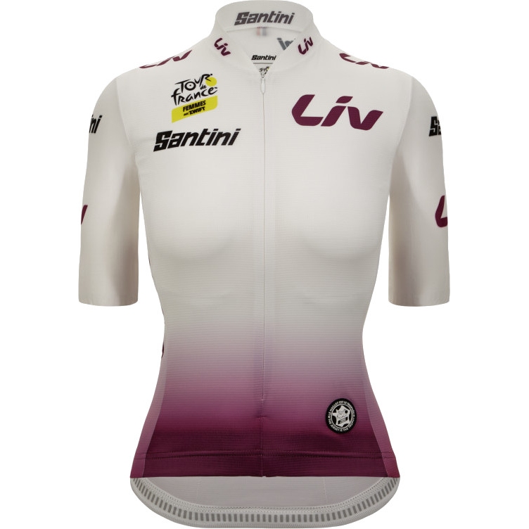 Picture of Santini Best Young Rider Women&#039;s Jersey Tour de France™ Femmes 2022 Collection TF944L0022TDFBYR - white BI