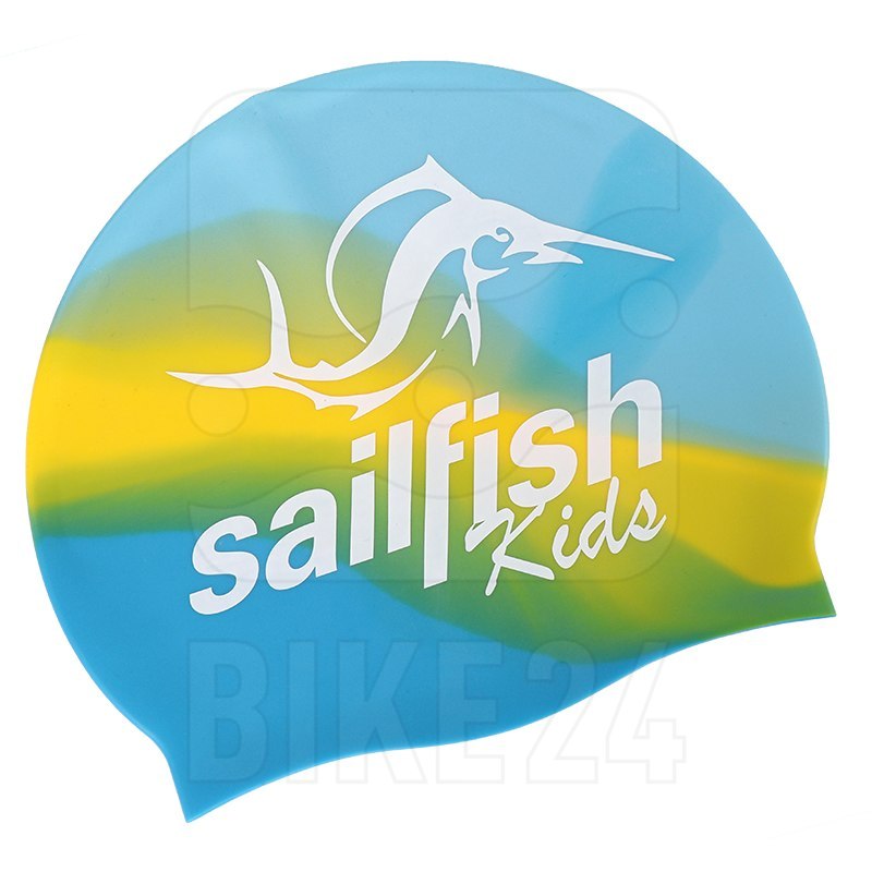Bild von sailfish Silikon Schwimmkappe Kinder - blau/gelb