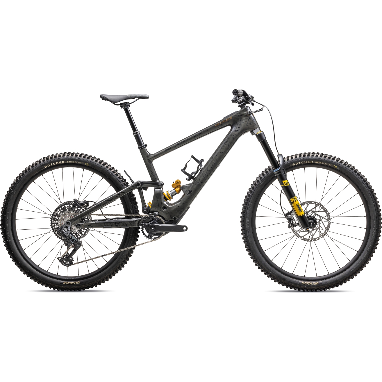 Specialized TURBO KENEVO SL 2 Ohlins Coil 29 Electric Carbon Mountain Bike 2025 charcoal tint cool grey strata burnt gold metallic